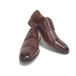 Amali Men's Brown Oxford Dress Shoes Leather Lined Cap Toe Sizes 8.5 - 11